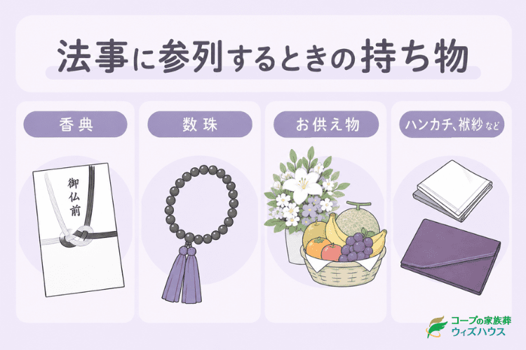 法事に参列するときの持ち物