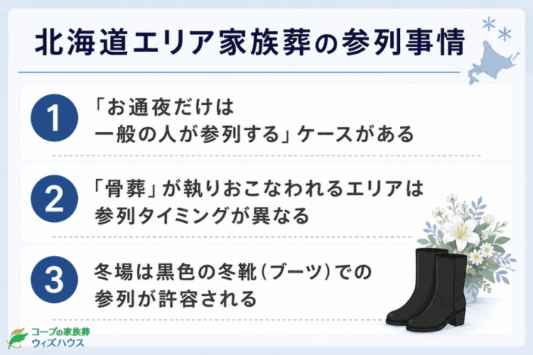 北海道エリアにおける家族葬の参列事情