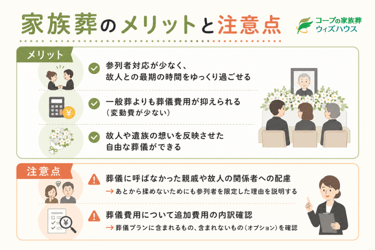 家族葬をおこなう前に知っておくべきメリットと注意点