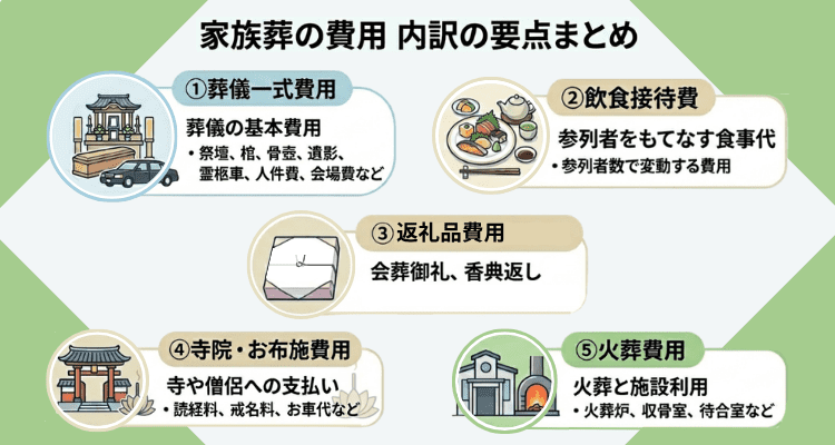 家族葬の費用の内訳｜何にいくらかかるのか項目別に解説
